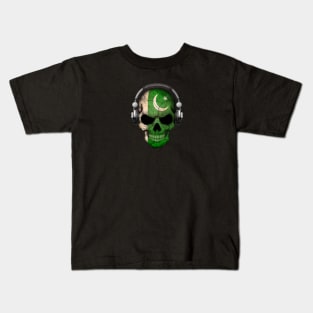 Dark Skull Deejay with Pakistani Flag Kids T-Shirt